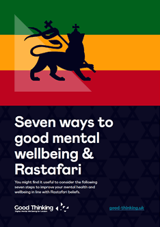 Rastafari seven ways to wellbeing leaflet front page