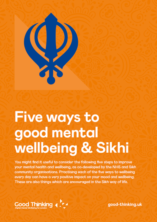Five ways to wellbeing Sikhi leaflet cover width 500 PNG
