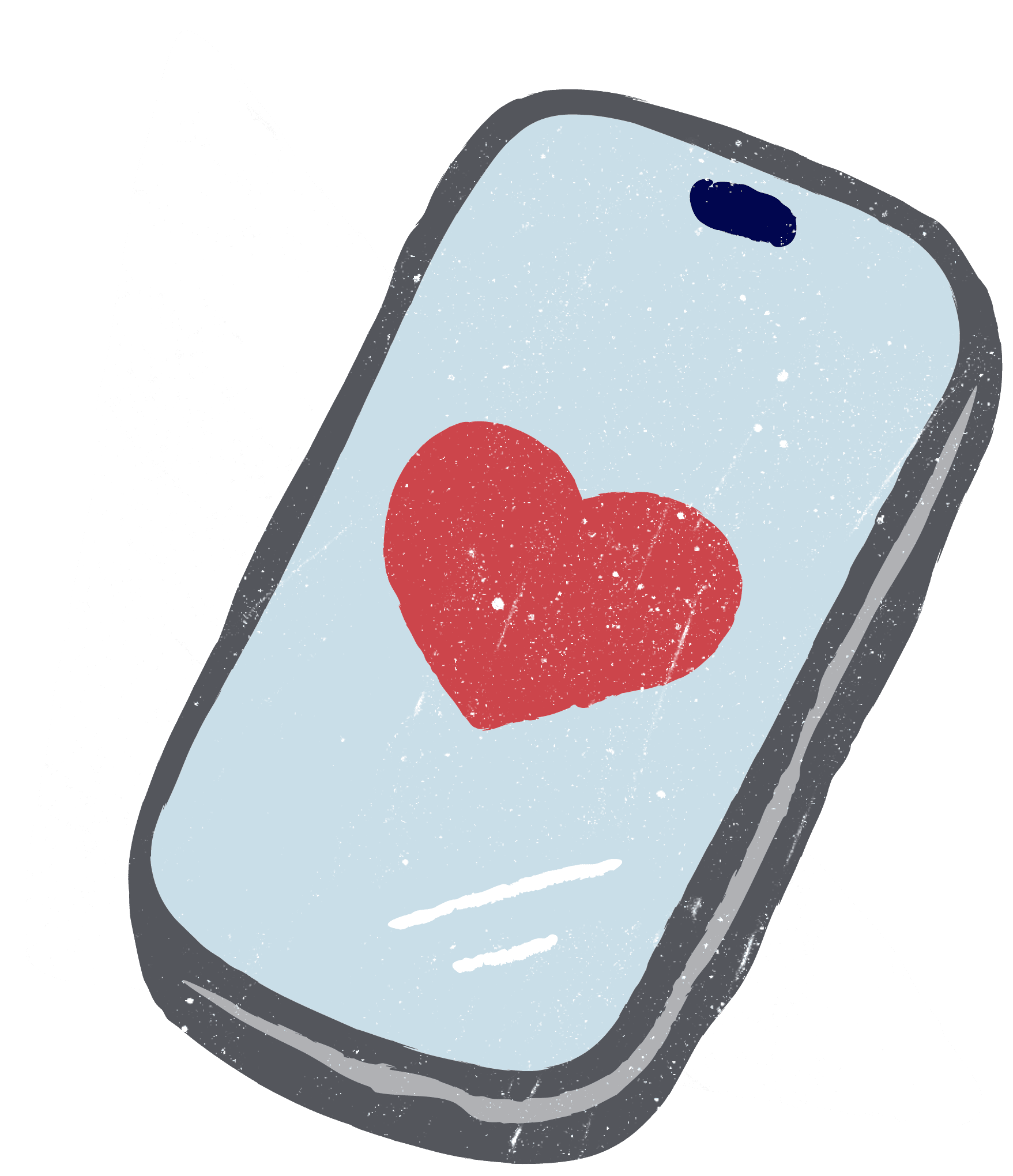 Smartphone displaying a heart